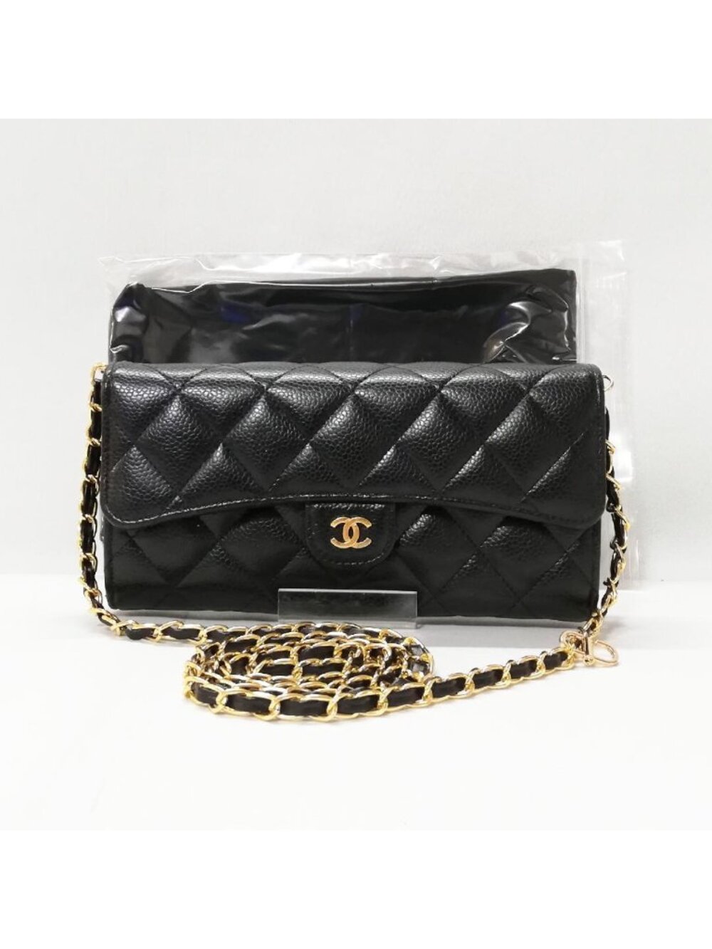 Chanel Class Caviar Leather Quilted Wallet Black
